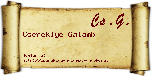 Csereklye Galamb névjegykártya
